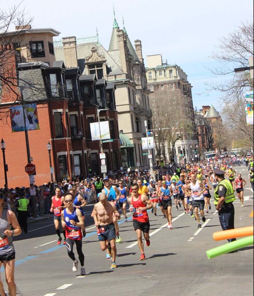 Hereford Street during the 2017 Boston Marathon