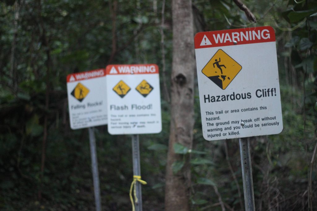 Warning Signs on the Kalalau Trail